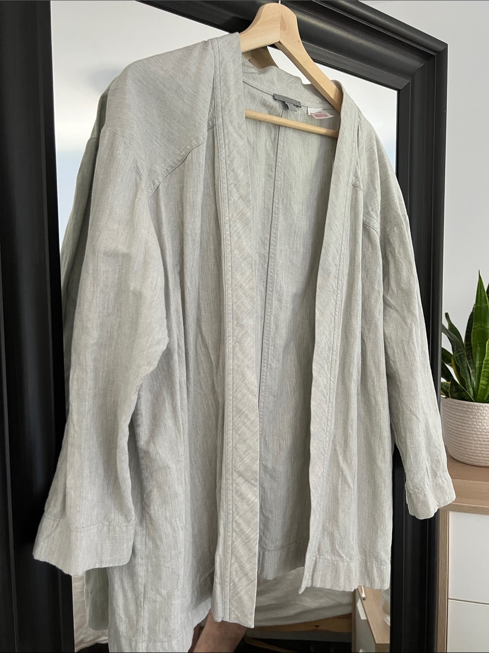 COS Light Grey Open Front Linen+ Cotton Jacket